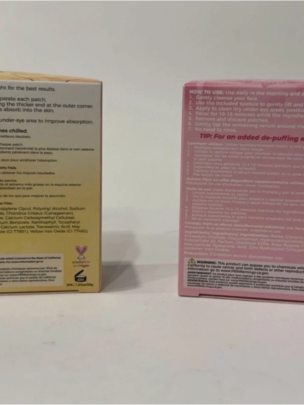 Vitamin C & Rose Jelly Eye Mask Bundle 15 Pairs Each Hydrating Skincare Set of 2